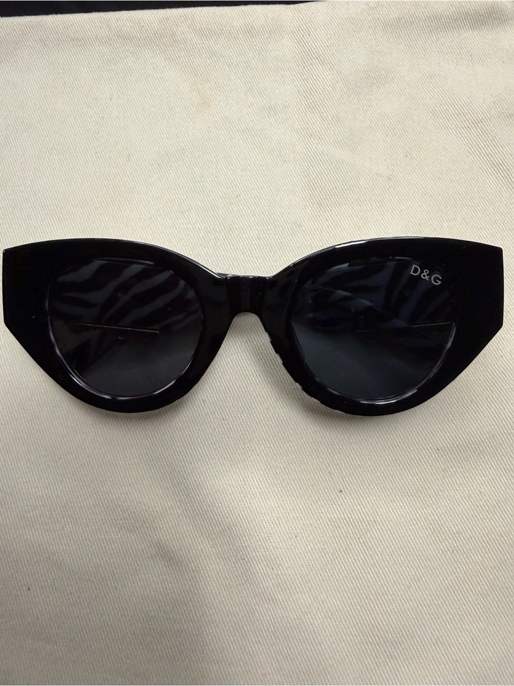 D&G Black Gloss Cat-Eye Sunglasses